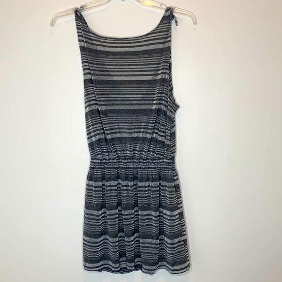 Becca by Rebecca Virtue CHARCOAL Metallic Shimmer Plunge Cover-up Dress Size M/L - Picture 4 of 8